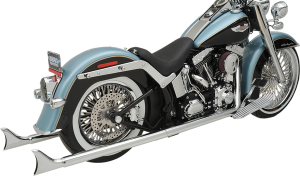Fishtail True Dual Exhaust System Chrome, 2, nordicamoto.ro