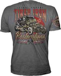 Tired Iron Restorations T-shirt Gray XL, 3, nordicamoto.ro