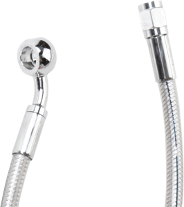 Alternate Length Designer Series Braided Non-abs Front Upper Brake Line Kit Silver, Polished, 2, nordicamoto.ro