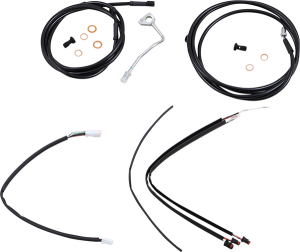 Complete Black Vinyl Handlebar Cable/line Kit For Ape Hanger Handlebars Black, 1, nordicamoto.ro