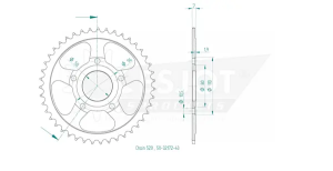 Pinion standard spate 520 negru, 2, nordicamoto.ro