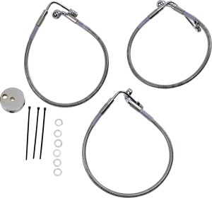 Stainless Steel Brake Line Kit Silver, Clear-coated