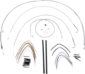 Complete Stainless Braided Handlebar Cable/brake Line Kit Silver