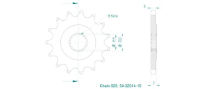 Standard Sprocket Front 520 Natural, 2, nordicamoto.ro