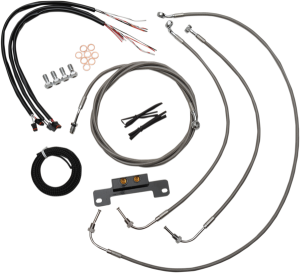 Complete Stainless Braided Handlebar Cable/brake Line Kit Silver