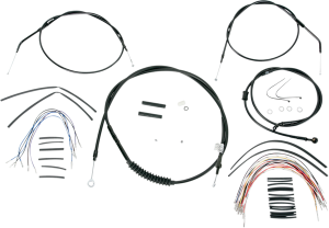 Complete Black Vinyl Handlebar Cable/line Kit For Ape Hanger Handlebars Black, 1, nordicamoto.ro