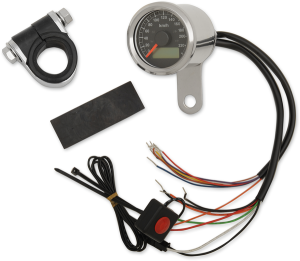 1-7/8(r) Programmable Metric Speedometer With Indicator Lights Black