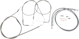Stainless Handlebar Cable/line Kit Silver