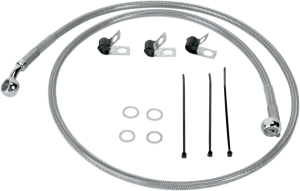 Stainless Steel Brake Line Kit Silver, Clear-coated