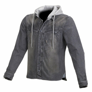 Geaca denim de vara MACNA WESTCOAST S Gri inchis/Negru, 2, nordicamoto.ro