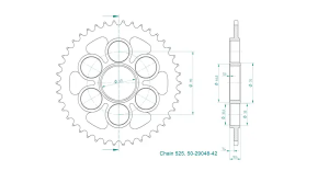 Standard Sprocket Rear 525 Zinc Plated, 2, nordicamoto.ro