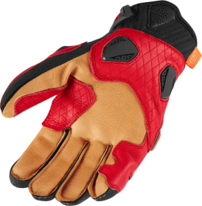 Manusi Piele Icon Hypersport Short Red/Black S, 2, nordicamoto.ro