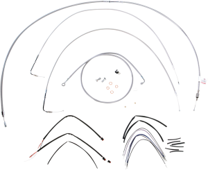 Complete Stainless Braided Handlebar Cable/brake Line Kit Silver