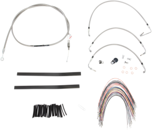 Complete Stainless Braided Handlebar Cable/brake Line Kit Silver, 2, nordicamoto.ro