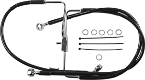 Extended Length Stainless Steel Brake Line Black, Vinyl Coated Oversize [+51 mm (2'')], 1, nordicamoto.ro