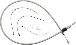 Polished Stainless Quick Connect Upper Clutch Cable Silver, 1, nordicamoto.ro