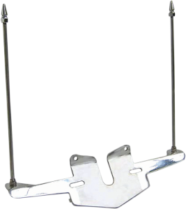 License Plate Mounted Double Flag Holder Kit Chrome