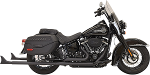 Fishtail True Dual Exhaust System Black, 1, nordicamoto.ro