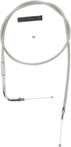 Stainless Braided Throttle Cable Silver