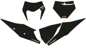 Kit stickere number plate KTM 20-23 Negru