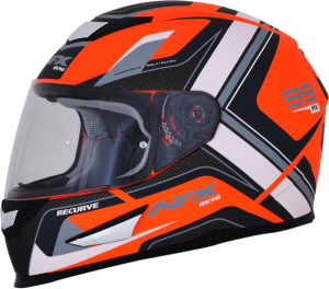 Fx-99 Recurve Street Helmet Matte Orange/white X-large Hi-vis, Orange