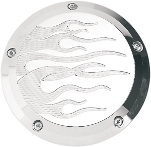 Chrome Billet Derby Cover Chrome, 1, nordicamoto.ro