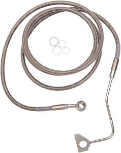 Extended Length Stainless Steel Brake Line Kit Silver, Clear-coated Oversize [+203 mm (8'')], 1, nordicamoto.ro