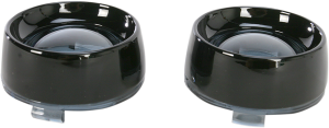 Deep-dish Bezels With Lens For Bullet Turn Signals Black, Gloss, 2, nordicamoto.ro