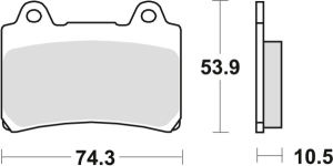 Placute frana fata/spate TRW Organice YAMAHA SRX 600 '88-'95/FZ 750 '89-'94/XV 750 '92-'94/TDM 850 '91-'96/FJ 1200 '88-'97/XVZ 1300 '86-'01/XV 1600 '99-'04