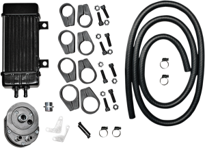 Vertical Frame-mount Oil Cooler Kit Black, 1, nordicamoto.ro