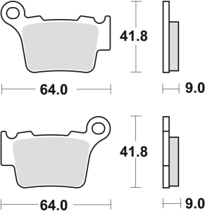 Placute frana spate TRW Sinterizate OFFROAD (PERFORMANCE) BMW G 450 X / SMR '08-'11/KTM EXC / SX 125 '04-'16/ EXC / SX 250 '03-'17/EXC 300 '04-/EXC 350 '10-/ EXC 450 '03 -/ EXC 500 '09-/XC 525 '03-'07/EXC 530 '08-'11