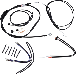 Complete Black Vinyl Handlebar Cable/line Kit For Ape Hanger Handlebars Black