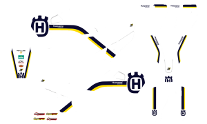 Graphic Kit Retro With Seat Cover Yellow, White, Blue