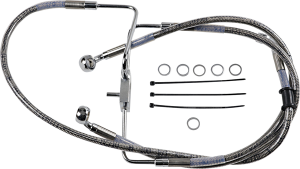 Extended Length Stainless Steel Brake Line Silver, Clear-coated
