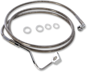 Extended Length Stainless Steel Brake Line Kit Silver, Clear-coated Oversize [+102 mm (4'')], 2, nordicamoto.ro