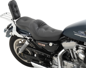 Low-profile Double Bucket  2-up Vinyl Seat Black, 1, nordicamoto.ro