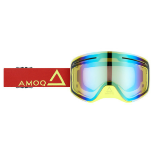 Ochelari Snowmobil AMOQ Vision Vent+ cu lentila magnetica  Red-HiVis - Gold Mirror