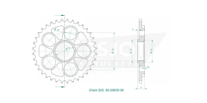 Standard Sprocket Rear 525 Zinc Plated, 2, nordicamoto.ro