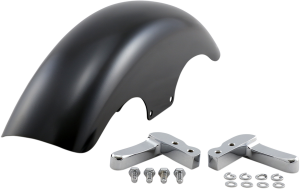 Hugger Front Fender With Mounting Blocks For Softail/dyna Black