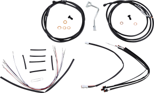 Complete Black Vinyl Handlebar Cable/line Kit For Ape Hanger Handlebars Black, 1, nordicamoto.ro
