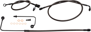 Midnight Braided Brake Line Kit Black, Midnight 38 cm - 43 cm (15' - 17'), 1, nordicamoto.ro
