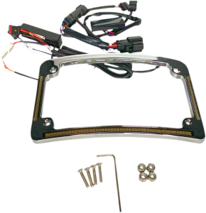 Plug & Play Run/brake/turn Led Radius License Plate Frame Amber, Red, White, 2, nordicamoto.ro