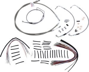 Complete Stainless Braided Handlebar Cable/brake Line Kit Silver, 1, nordicamoto.ro