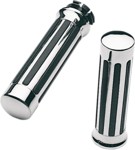 Custom Chrome Rail Style Rubber Grips Black, 1, nordicamoto.ro