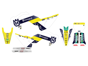 Trophy Graphic Kit Yellow, White, Blue, 2, nordicamoto.ro