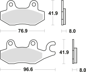 Placute frana fata/spate TRW Organice HONDA NSR 50 '93-'96/CB 125F '14-'16/KAWASAKI EX 250 '07-'17/KLF 300 '89-'07/SUZUKI DR 250 '82-'87/DR 800 '91-'96/YAMAHA XTZ 750 '89-'97