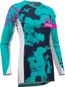 Womens Launchmode Bleach Jersey White, Blue 