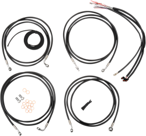 Complete Black Vinyl Braided Handlebar Cable/brake Line Kit Black, 1, nordicamoto.ro