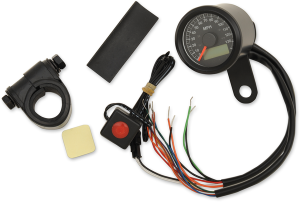 1-7/8(r) Programmable Imperial Speedometer With Indicator Lights Black