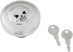 Screw-in Locking Skull Gas Cap Black, 2, nordicamoto.ro